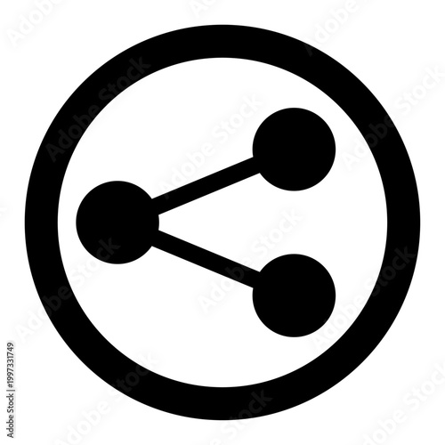 共有アイコン 丸型 モノクロ シンプル ベクター 透過 フリー素材