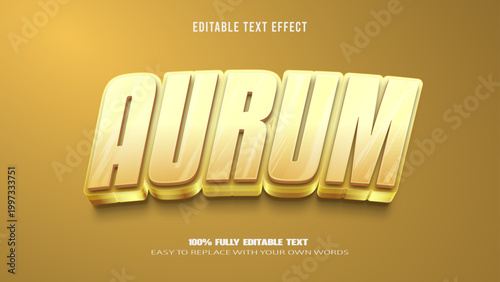 Tableau sur toile aurum editable text effect 3d vector premium