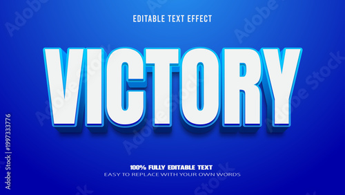 victory editable text effect 3d vector premium