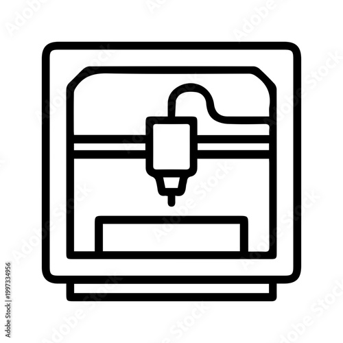 3D Printer Line Icon
