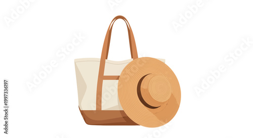 Beach Bag and Hat Icon