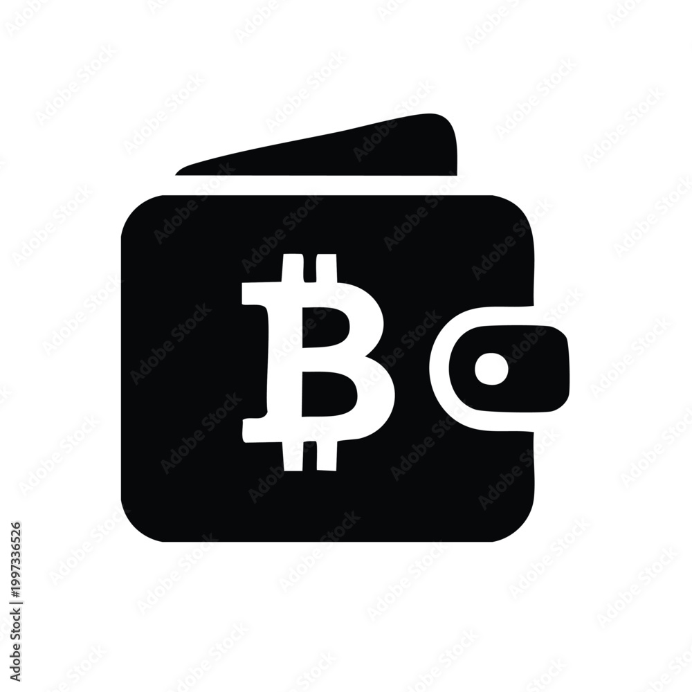 Obraz premium Bitcoin Digital Wallet Icon for Secure Cryptocurrency Finance and Online Transactions