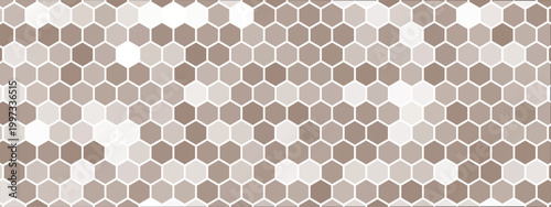 Seamless brown bee honeycomb pattern, art background template. Vector honey texture