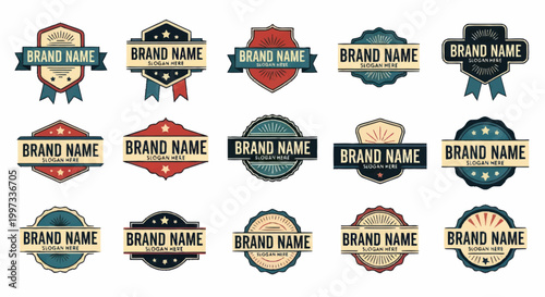 Collection of various brand emblems.