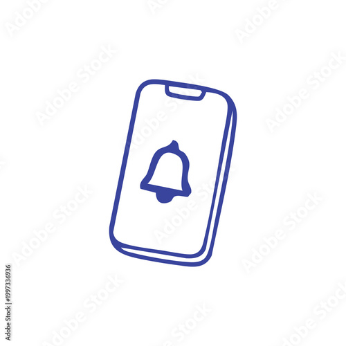 Smartphone icon featuring a notification bell symbol.