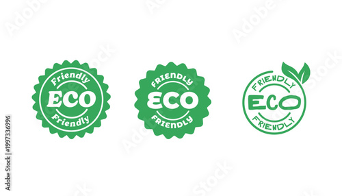Eco friendly badge stamp logo, ecological environmental, ecology emblem