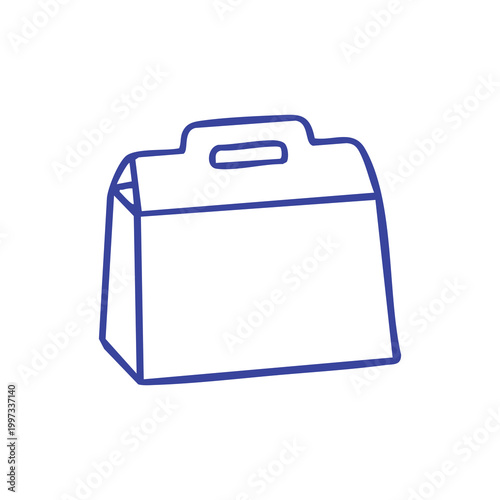 Minimalist outline icon of a cardboard food carry box.