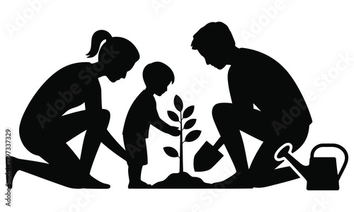 Set of firefighter silhouettes with fire trucks isolated on white background