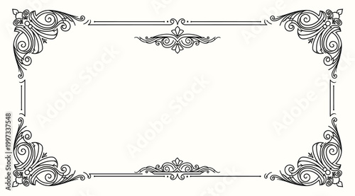 Ornate decorative border frame with intricate black flourishes