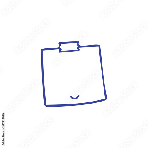 Hand drawn purple sticky note icon with tape.