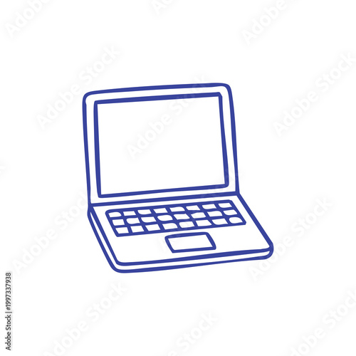 Simple line art illustration of a laptop computer.