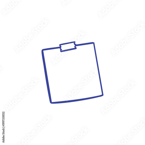 Minimalist outline drawing of a blank sticky note icon.