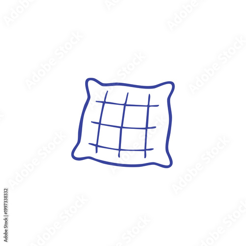 Hand drawn doodle of a simple square cushion or pillow.