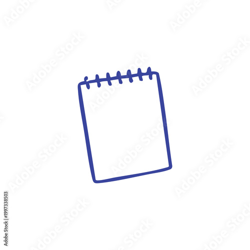 Simple Hand Drawn Spiral Notebook Sketch Icon.