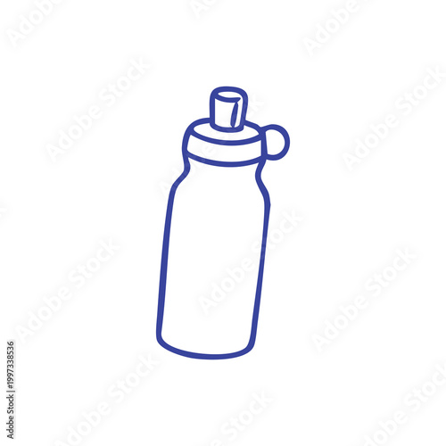 Simple Hand Drawn Sketch of a Reusable Sport Water Bottle.