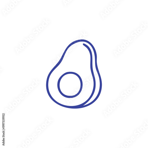 Minimalist avocado fruit outline icon design.
