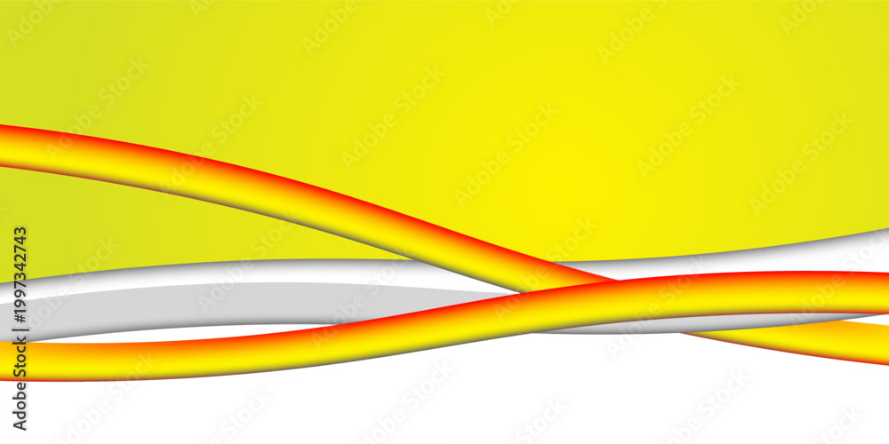 Obraz premium Abstract Yellow and White Wavy Background with Energetic Flowing Curves. Vector Illustration