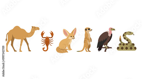 Foto vector A diverse array of desert animals demonstrates the fascinating biodiversity of arid environments