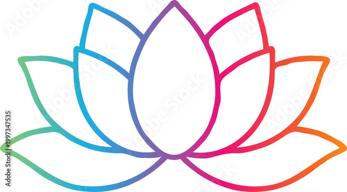 Colorful gradient lotus flower icon