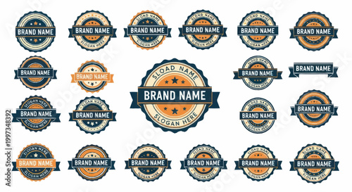 Collection of Vintage Brand Name Labels and Badges.