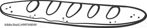 Baguette Loaf Sketch Doodle