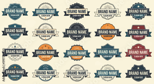 Collection of Vintage Brand Name Logos and Labels.