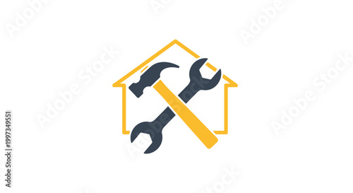 House repair and construction tools logo.