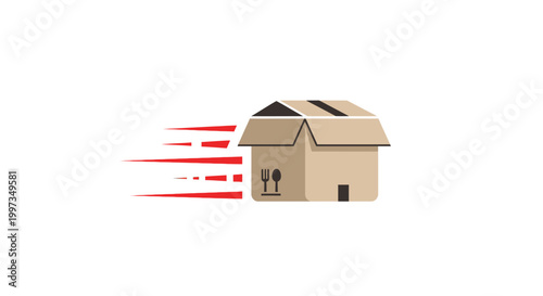 Tableau sur toile A house with motion lines behind it.
