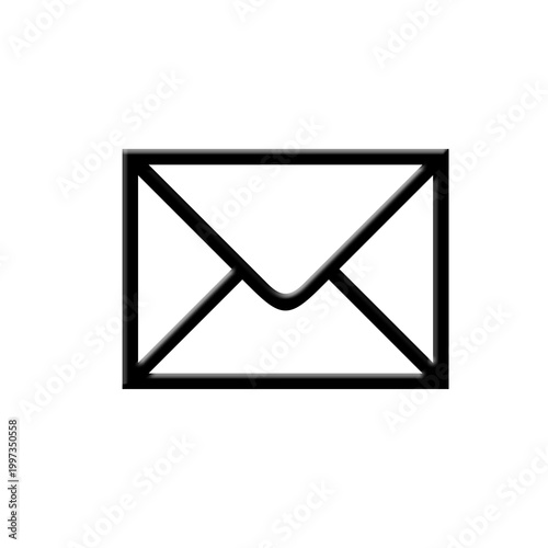 3D mail icon on white background