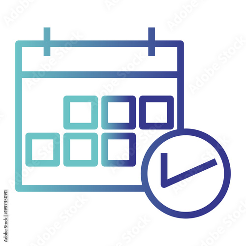 calendar gradient line icon