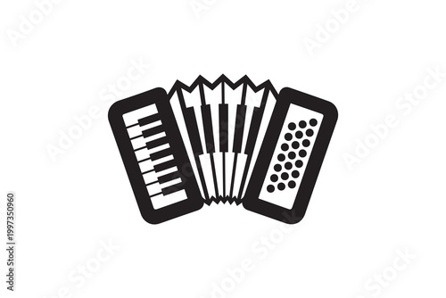 Accordion Silhouette on white background