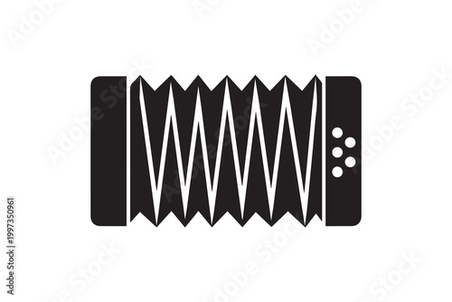 Accordion Silhouette on white background