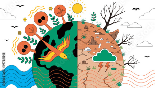 Contrasting Landscapes of Vibrant Biodiversity and Arid Sustainability.eps