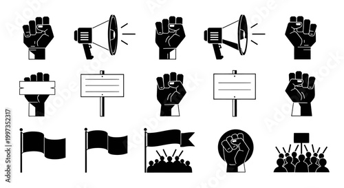 Protest Social Justice and Revolution Symbol Collection