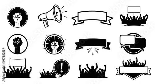 Protest and Social Activism Silhouette Collection