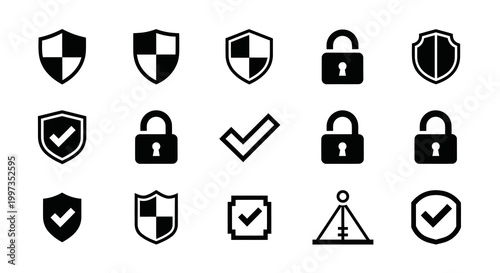 Cybersecurity and Personal Data Protection Icons