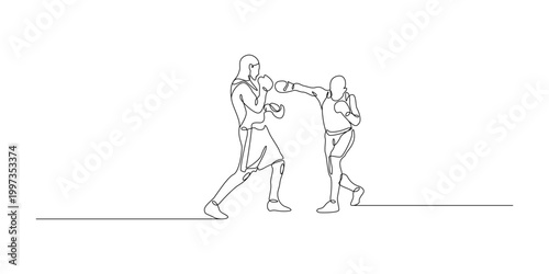 Two boxers in action with gloves on, throwing punches at each other in a fight