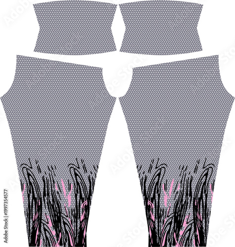 Stylish Fitness Leggings Pattern for Sublimation Textile Design