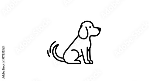 A simple line drawing of a dog.