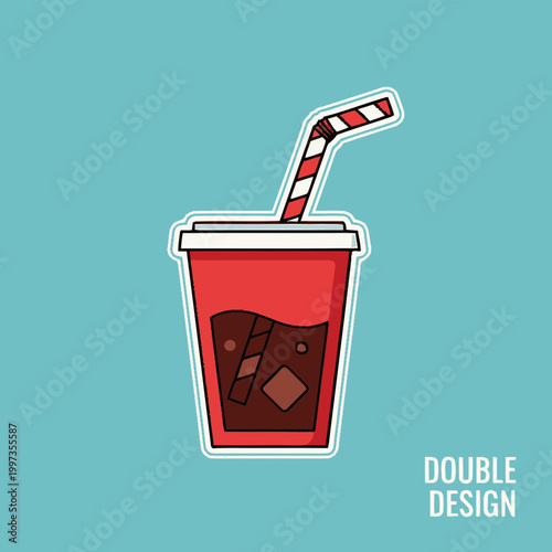 Cold drink with ice cubes.