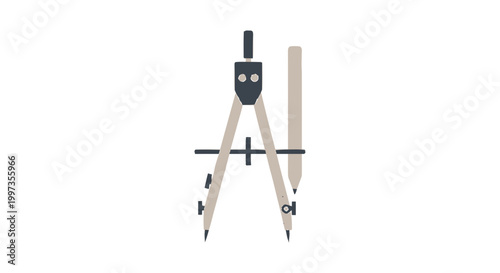 Drawing compass with pencil and needle.