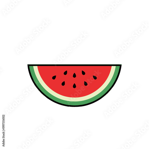 Fresh Watermelon Fruit Slice Illustration.