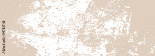 Beige paint brush texture gradient. Gritty vector noise background. Vintage distress speckle gradient. Neutral distressed halftone bg. Cream color grit texture overlay. Rough retro urban punk 