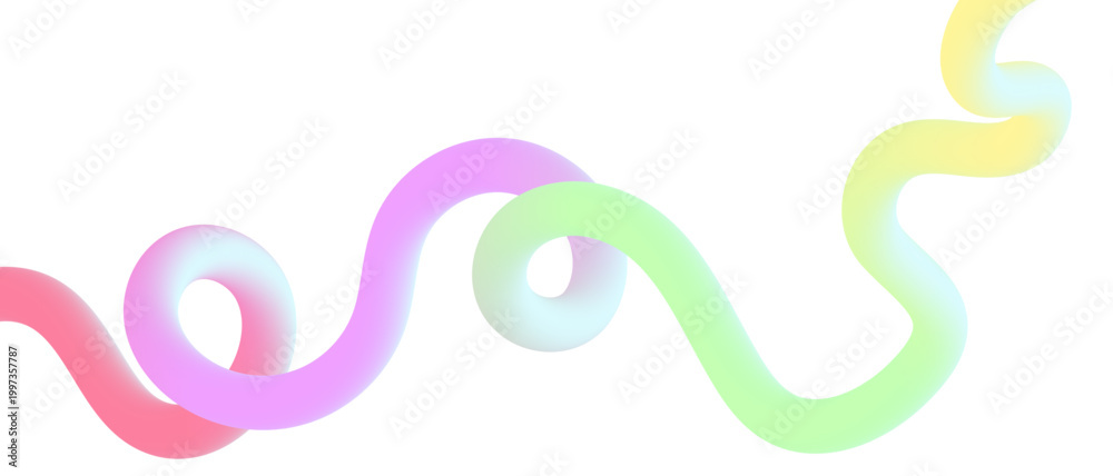 Obraz premium Abstract ribbon wave line design, smooth flowing curves, vibrant gradient stripes, modern creative vector background.