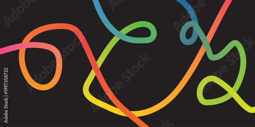 Liner design template with colorful graphics and text