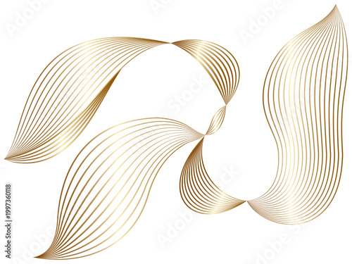 Abstract luxury golden wave lines with elegant flowing curves. Modern premium design for backgrounds, branding, invitations, and creative projects