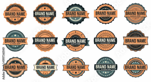 Collection of Vintage Brand Name Labels and Badges.