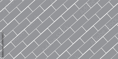 Simple grey rectangle ceramic mosaic tiles texture background. Panoramic picture.