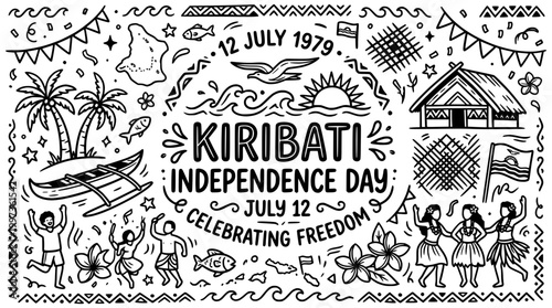Kiribati Independence Day Doodle Art