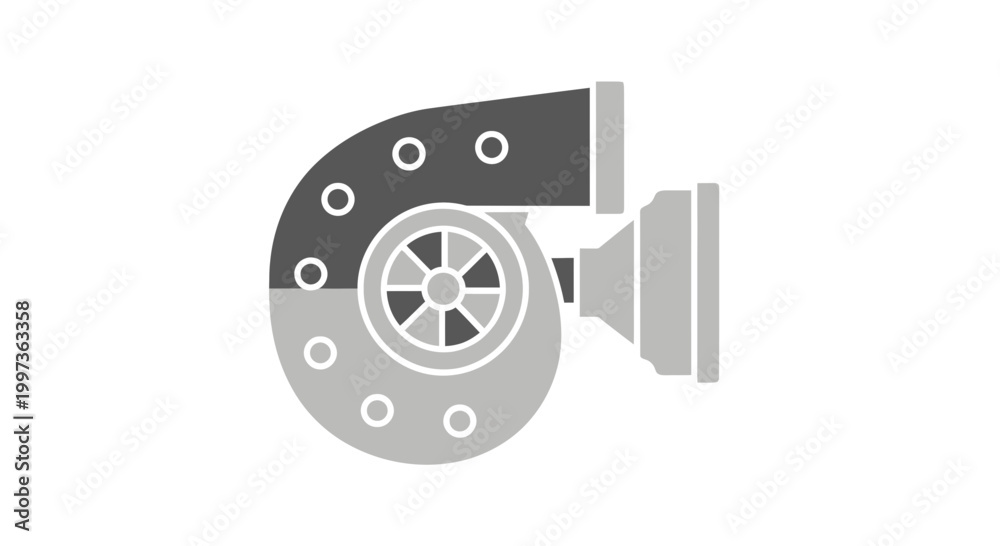 Fototapeta premium Automotive Turbocharger Component Illustration